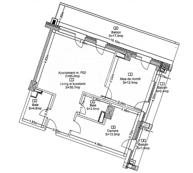 Apartament cu 3 camere semidecomandat în Zorilor