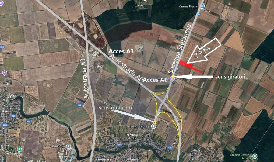 Teren Construcții intravilan de 79000 mp, în Afumați