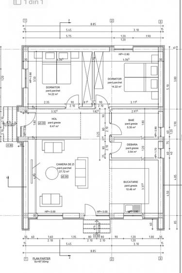 Casa individuala cu trei camere P+M, teren 400mp - 10