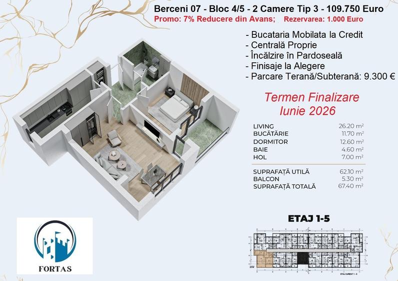 Apartament 2 camere Modern si spatios - 5