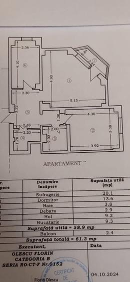 Centru - bdul Ferdinand- 2 camere decomandat ( 61 mp) - 1