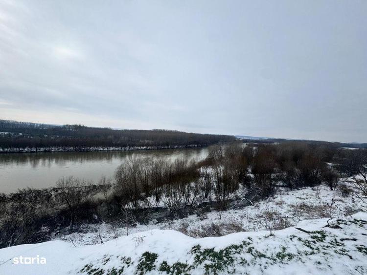 Teren 2500 mp Malu Mare, deschidere la drum asfaltat, vedere spre raul - 3