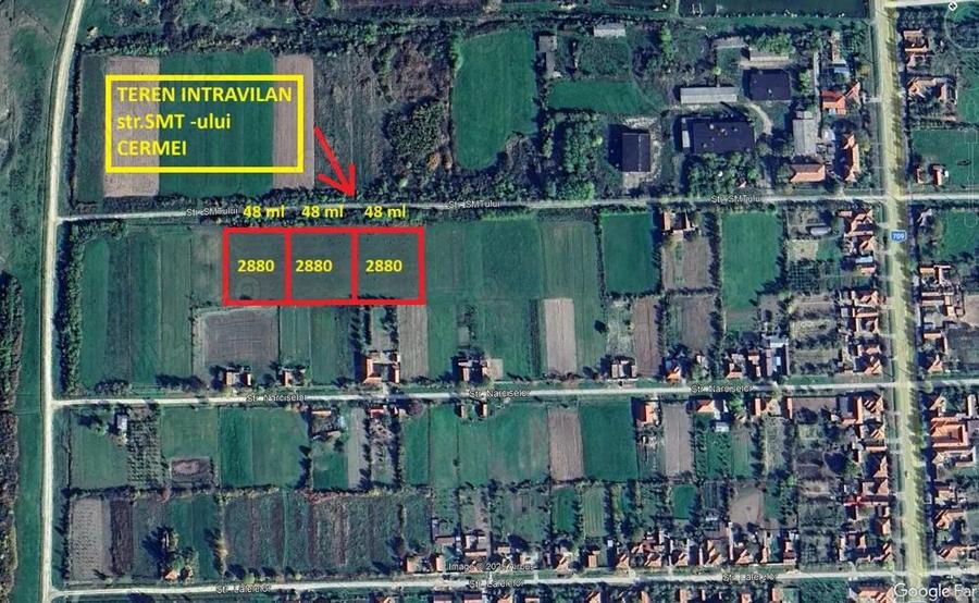 Terenuri intravilane 2880 mp Cermei fs.48 ml - 6350 euro - 3