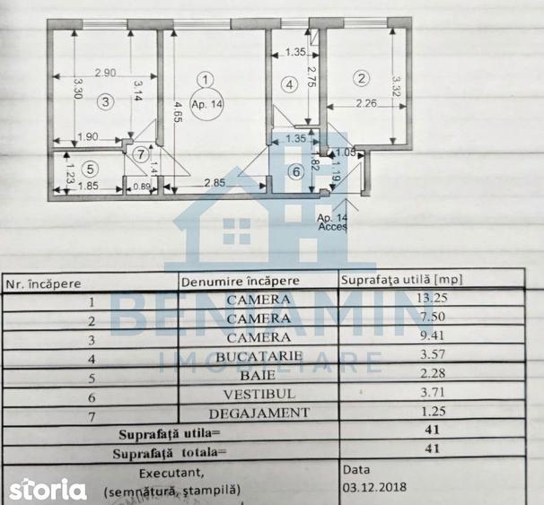 3 camere - etaj 3 - 41mp - centrala - Florilor - 2