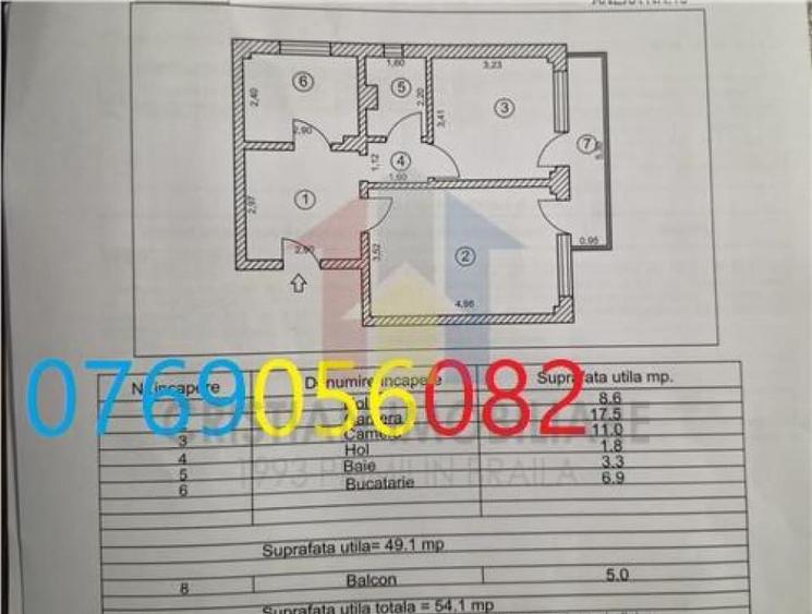 Ap 2 camere, Calarasi4 ,etaj 2, Confort 1 decomandat - 54 mp - 6