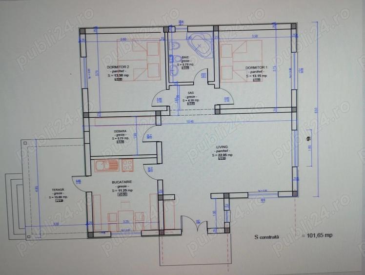 De vanzare casa 100 m2,3 camere,posibilitate extindere cu mansarda - 1
