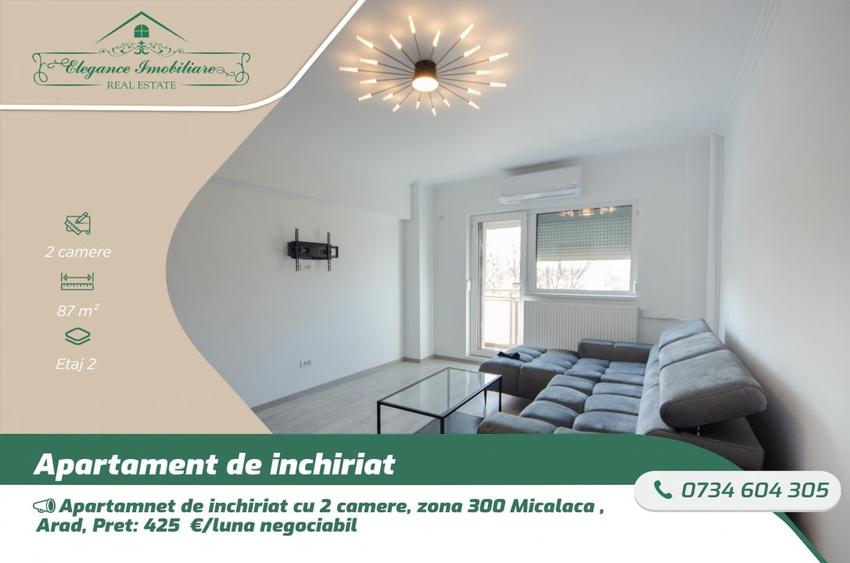 Apartamnet de inchiriat cu 2 camere, zona 300 Micalaca , Arad - 1