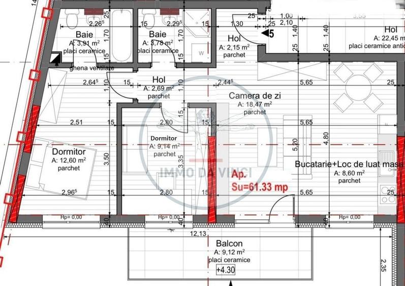 Apartament cu 3 camere, elegant și luminos – 62 mp + 10 mp balcon - 10