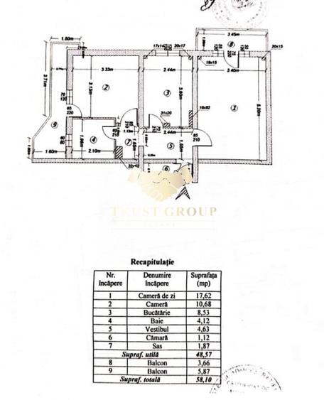 Apartament 2 camere, etaj 3/10, centrala proprie, 2 balcoane, bloc 1986 - 12