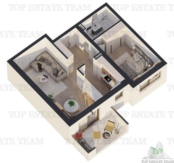 Apartament 2 camere spatios 63mp utili+balcon bloc nou sector 5 - 2