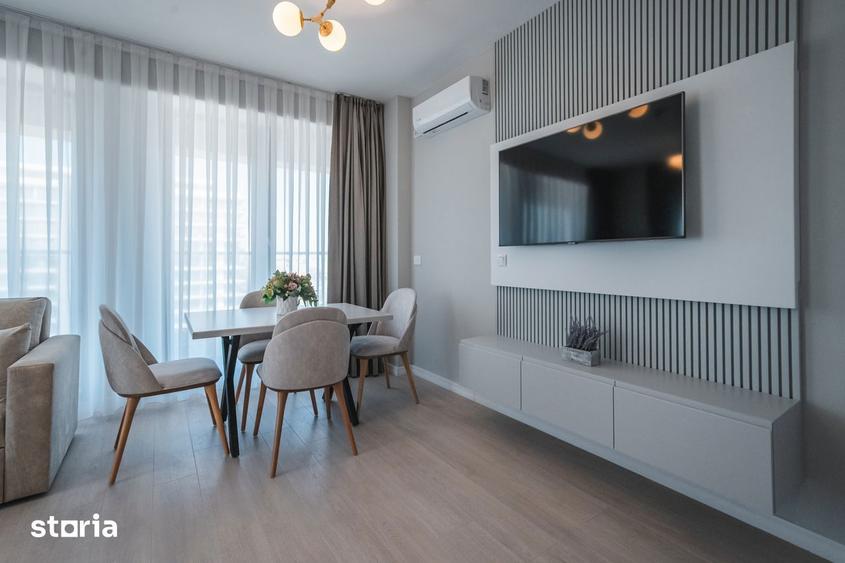 STUDIO CU DORMITOR SEPARAT COMPLET MOBILAT LUX - SOLID SEA VIEW PERLA - 3