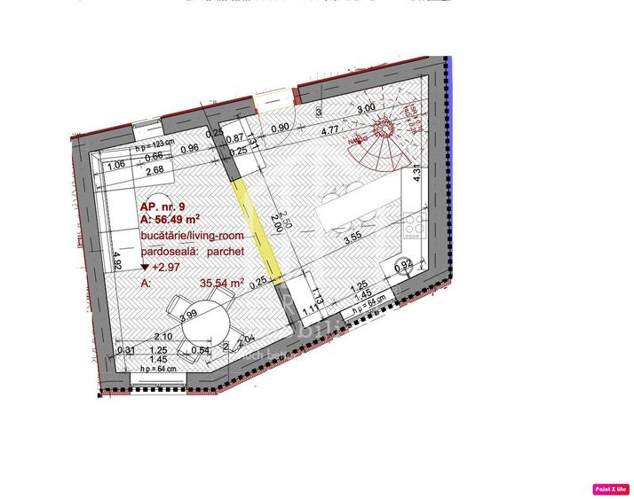 Apartament cu 2 camere - 56.49 mp - ULTRACENTRAL - Ideal investitie - 3
