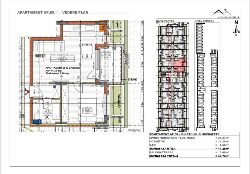 Apartament cu 2 camere în Florești