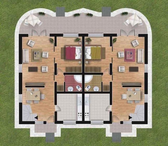 Duplex cu 4 camere cu Canalizare în Corbeanca