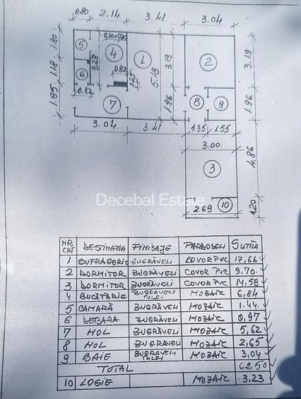 Apartament cu 3 camere semidecomandat în Berceni