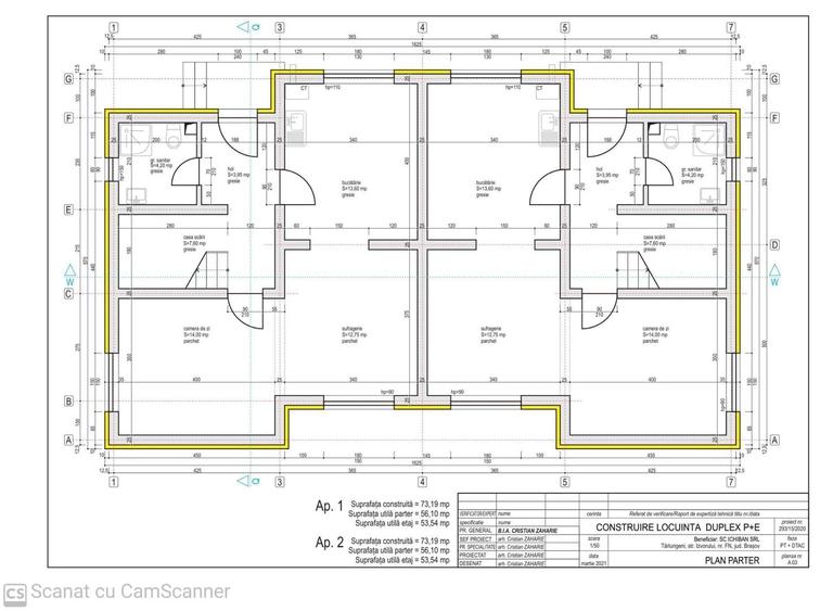Duplex cu 4 camere cu Canalizare în Tărlungeni