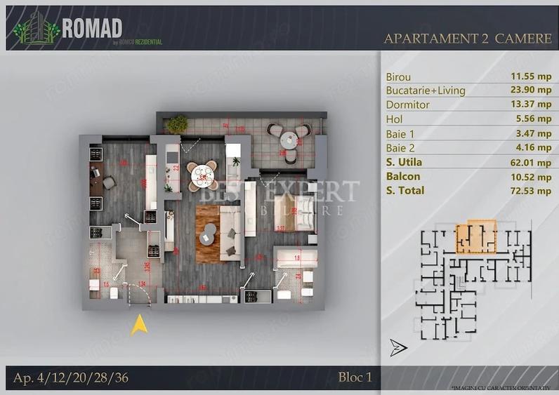 Apartament cu 3 camere decomandat în Theodor Pallady