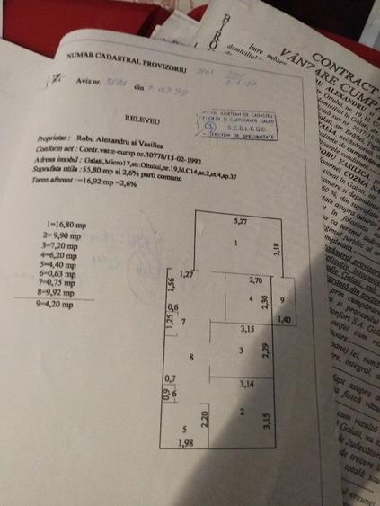 Apartament cu 3 camere decomandat în Micro 17