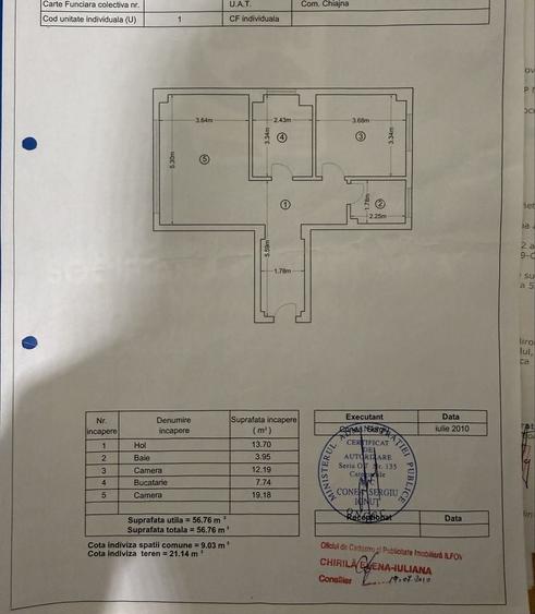 Apartament cu 2 camere în Roșu