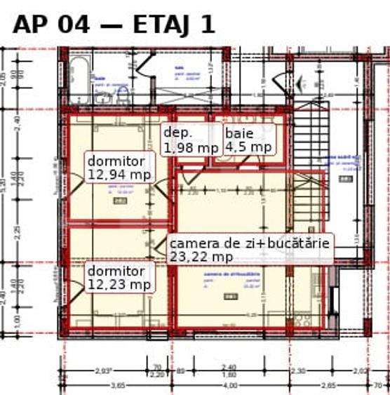 Apartament cu 3 camere semidecomandat în Est