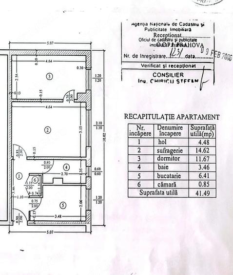 Apartament cu 2 camere semidecomandat în Central
