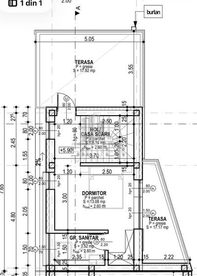 Duplex cu 4 camere cu Canalizare în Câmpului
