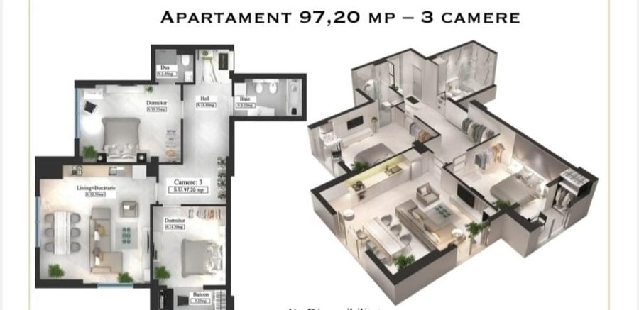 Apartament cu 3 camere decomandat, mobilat în Copou