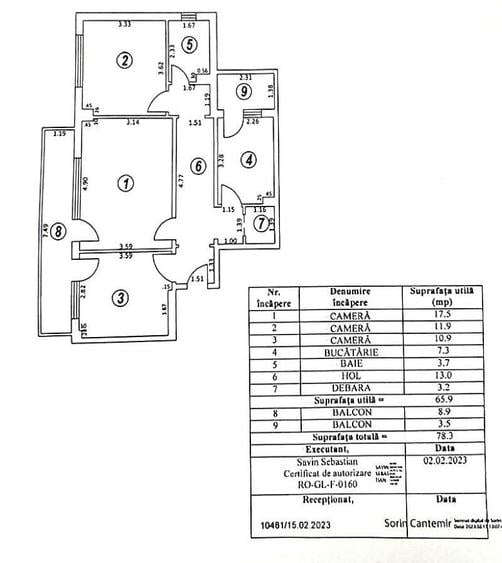 Apartament cu 3 camere decomandat, mobilat în Micro 19