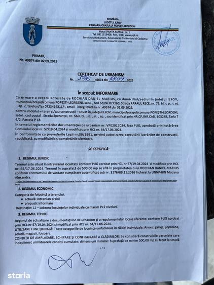 Teren de vanzare in pope?ti Leordeni 500mp - 3