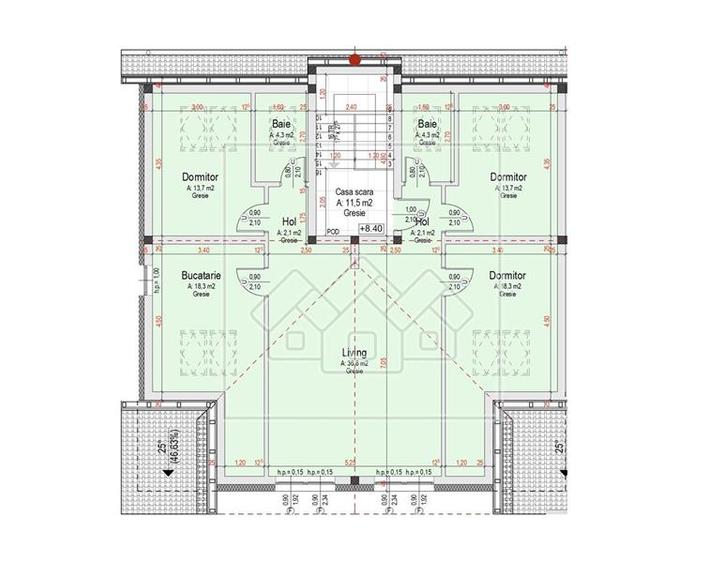 Apartament cu 4 camere semidecomandat în Exterior Vest