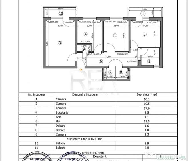 Apartament cu 3 camere decomandat în Rahova