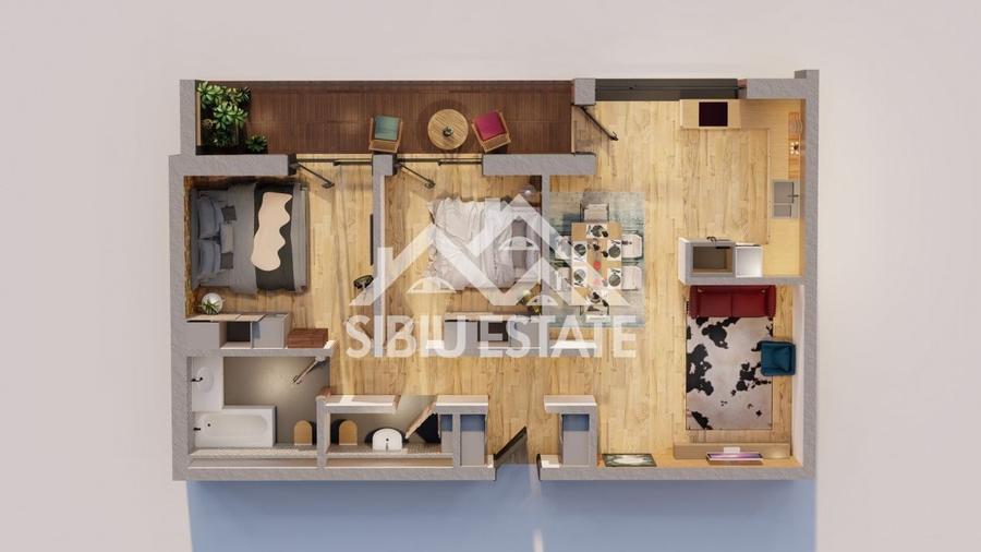 Apartament cu 3 camere decomandat în Central