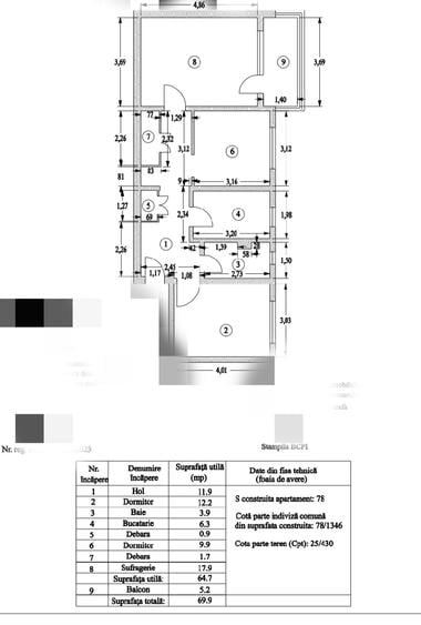 Apartament cu 3 camere decomandat în Central