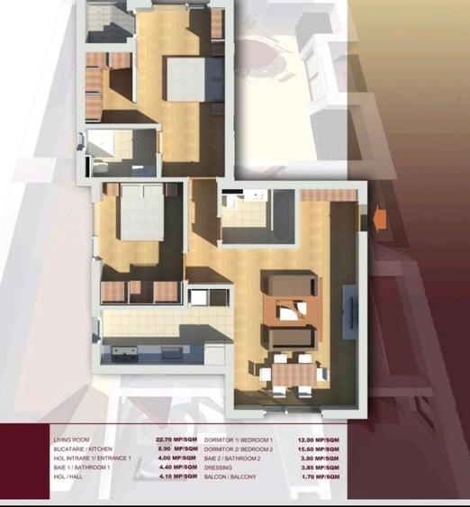 Apartament cu 3 camere decomandat în Central