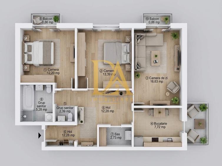 Apartament cu 3 camere decomandat, mobilat în Antiaeriană