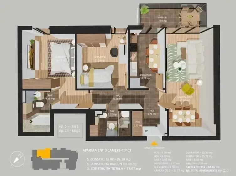 Apartament cu 3 camere decomandat în 13 Septembrie