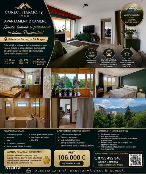 Apartament 2 camere de vanzare Saturn, Astra , Brasov - 1