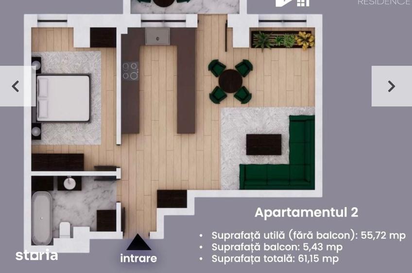 Apartament cu 2 camere în Freidorf