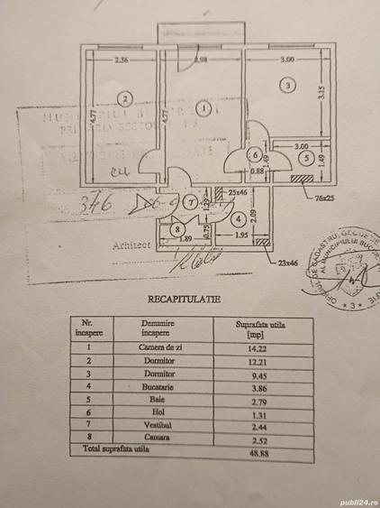 Apartament cu 3 camere semidecomandat în Titan