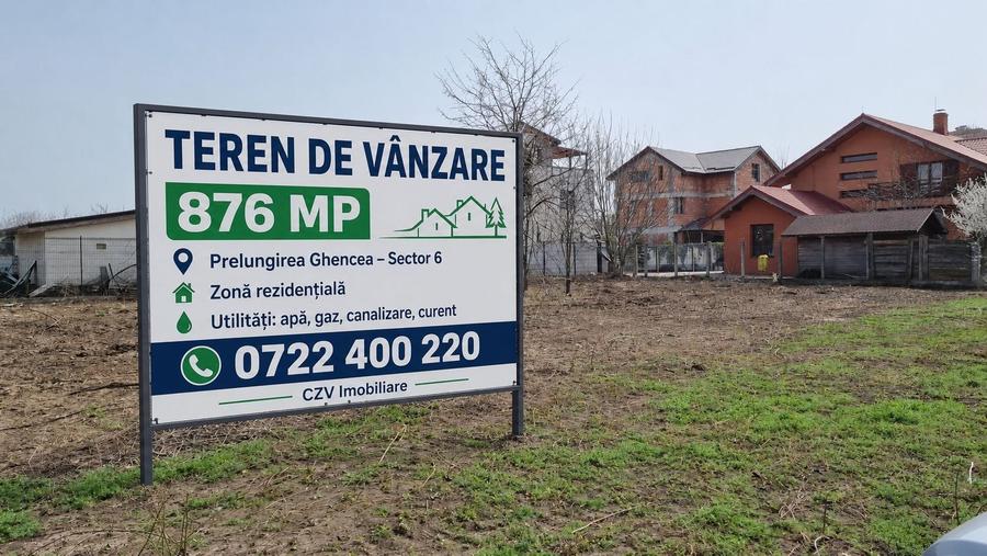 Teren Construcții intravilan de 876 mp, în Prelungirea Ghencea