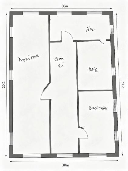 Apartament cu 2 camere nedecomandat în Central