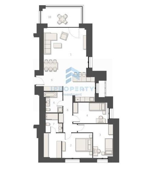 Apartament cu 4 camere decomandat în Pipera