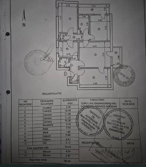 Apartament cu 4 camere semidecomandat în Central