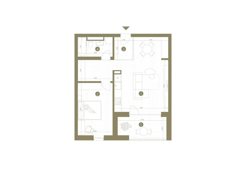 Apartament cu 2 camere în Centrul Istoric
