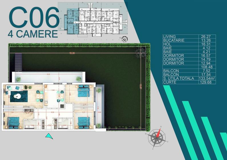 Apartament cu 4 camere decomandat în Titan