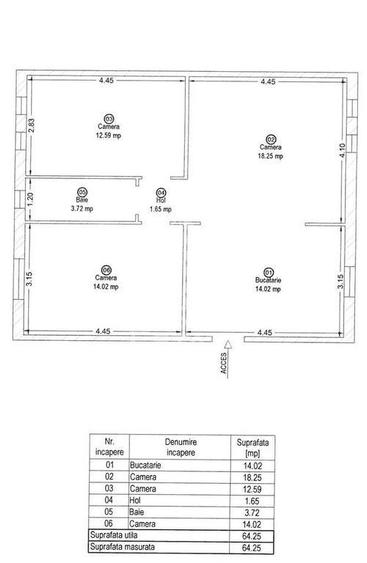 Apartament cu 3 camere decomandat, mobilat în Soarelui