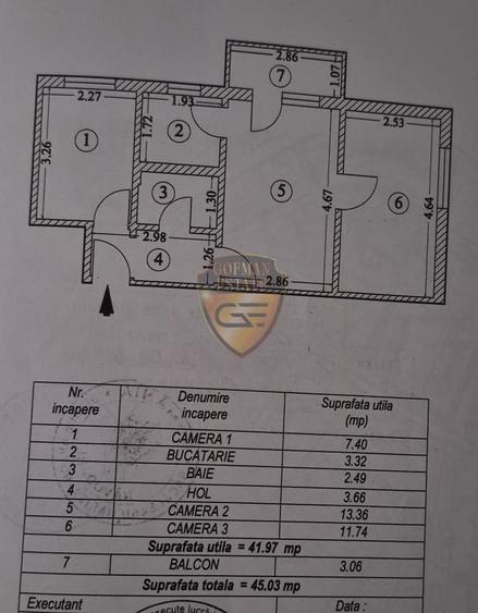 Apartament cu 3 camere semidecomandat, mobilat în Năvodari