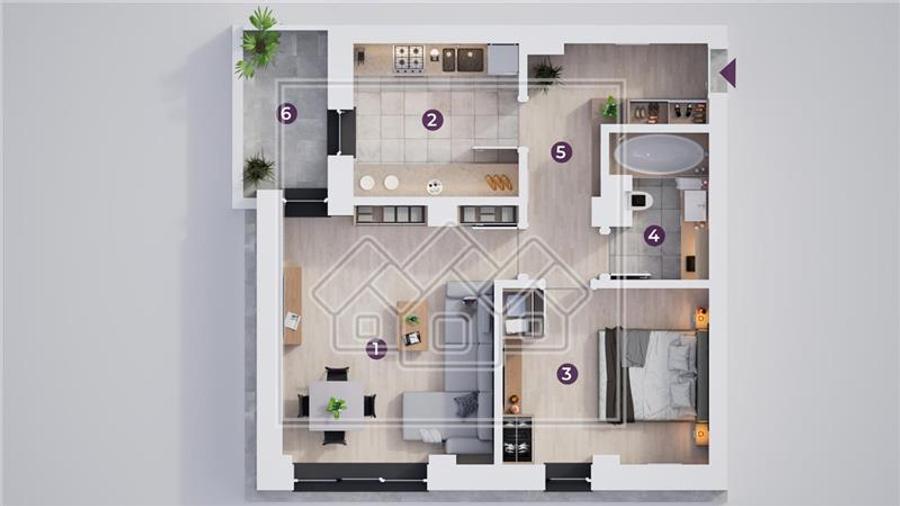 Apartament cu 2 camere decomandat în Exterior Vest
