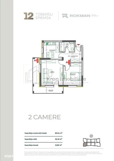 Apartament 2 camere finalizat, intabulat, etaj intermediar, cart.Tract - 12