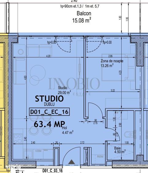 Apartament cu 2 camere în Nord